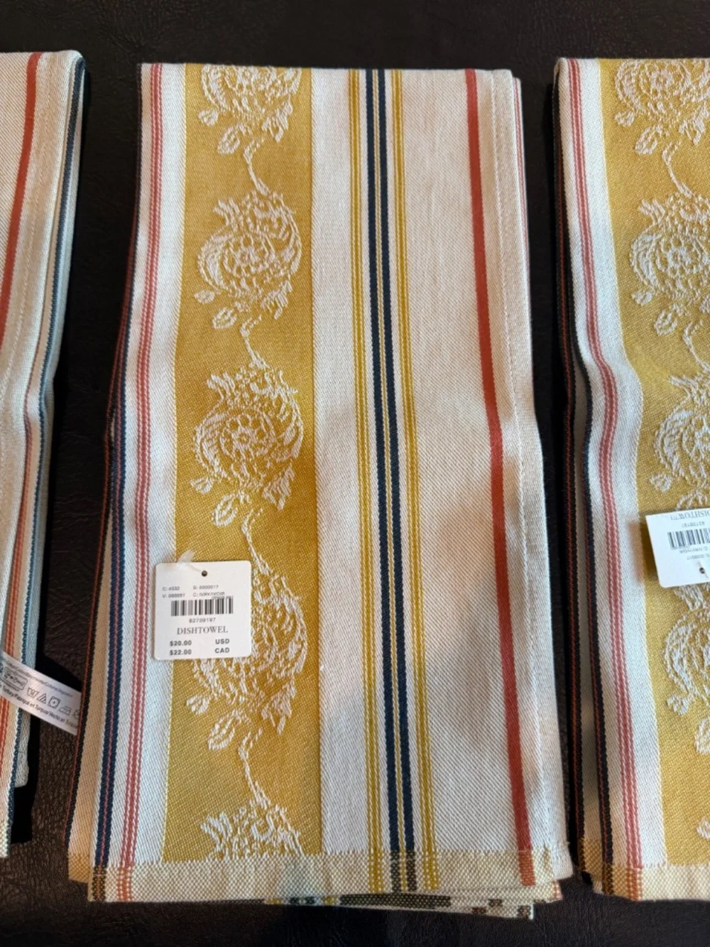 Anthropologie Dishtowels Set of 4 NWT Types of Glasses Kitchen